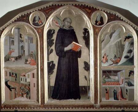 The Blessed Agostino Novello Altarpiece, with four of his miracles de Simone Martini