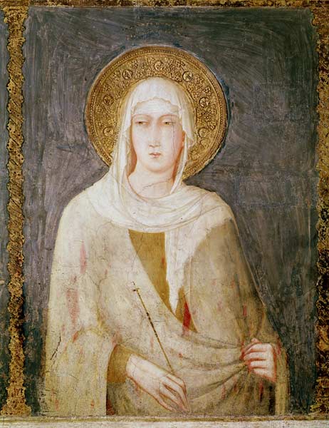 Five Saints, detail of St. Clare de Simone Martini