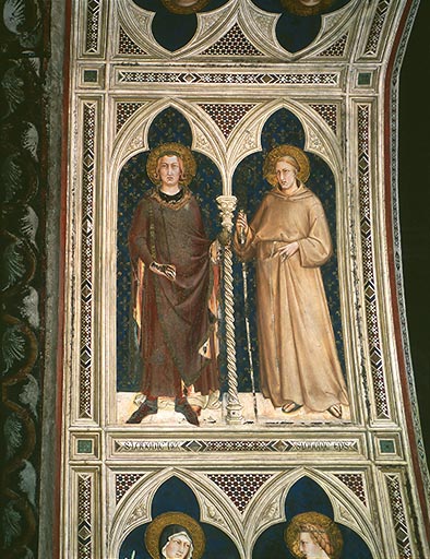 Die Heiligen Ludwig IX. und Ludwig von Toulouse de Simone Martini