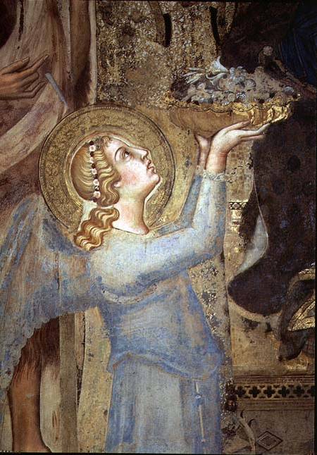 Maesta: Angel Offering Flowers to the Virgin de Simone Martini