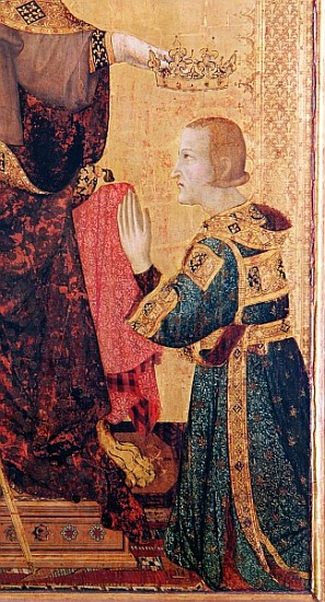 St. Louis of Toulouse (1274-97) crowning his brother, Robert of Anjou (1278-1343) from the Altar of  de Simone Martini