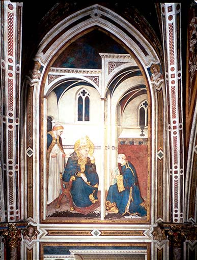 Die Vision des hl. Ambrosius de Simone Martini
