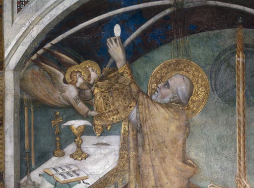 Das Wunder waehrend der Messe de Simone Martini
