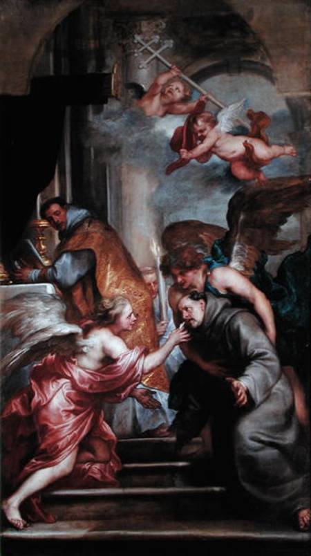 The Communion of St. Bonaventure (1221-74) de Sir Anthonis van Dyck