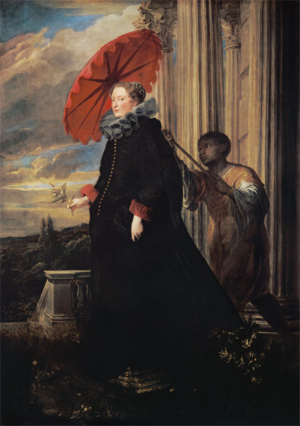 Marchesa Elena wife the Marche - Sir Anthonis van Dyck en impresa o copia al óleo sobre lienzo.