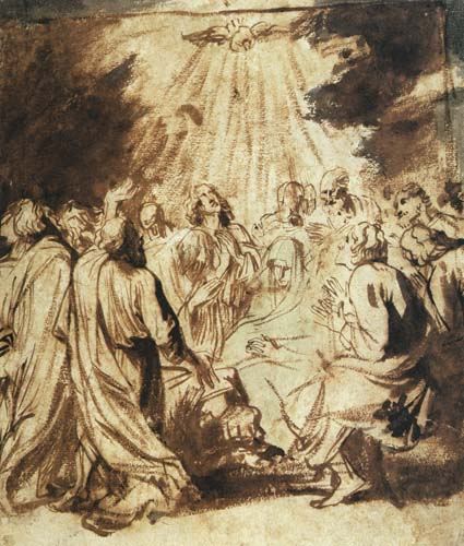 Pentecost de Sir Anthonis van Dyck