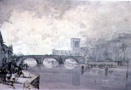 The Abbey and Nungate Bridge, Haddington, East Lothian de Sir Augustus Wall Callcott