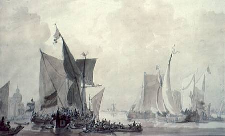 Sea Piece with Dutch shipping de Sir Augustus Wall Callcott