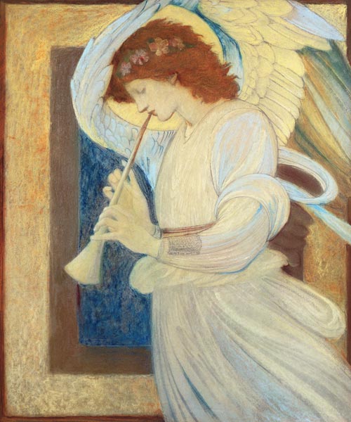 An Angel Playing a Flageolet de Sir Edward Burne-Jones