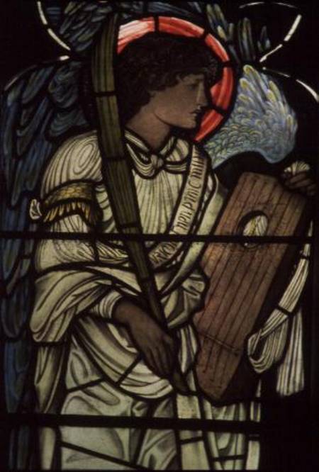 Angel with a Lyre, from the St. Cecilia Window, Christ Church, Oxford de Sir Edward Burne-Jones