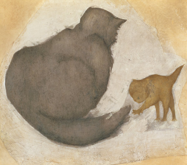 Cat and Kitten (w/c on plaster) de Sir Edward Burne-Jones