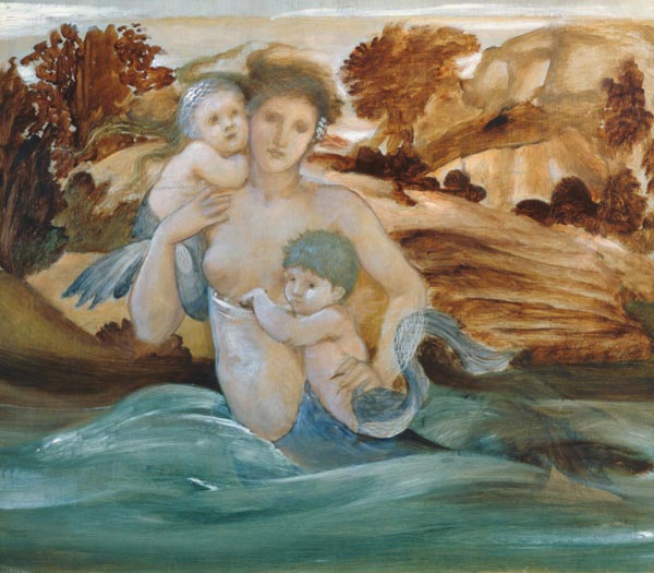 Mermaid with her Offspring de Sir Edward Burne-Jones