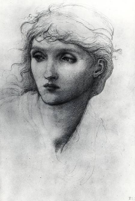 Study of a Girl's Head de Sir Edward Burne-Jones