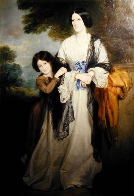 Juliana, Countess of Leicester with her eldest child Lady Julia Coke de Sir Francis Grant