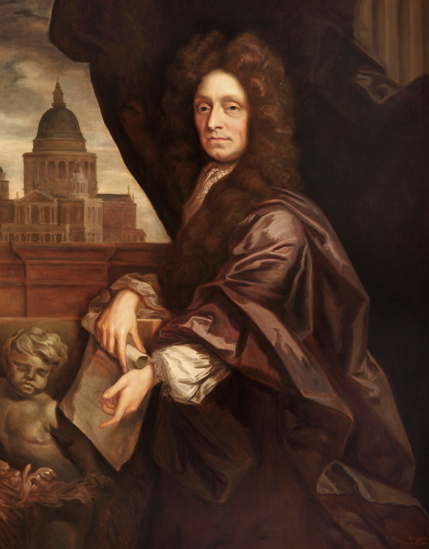 Sir Christopher Wren (1632-1723) copied by Edmund Dyer de Sir Godfrey Kneller