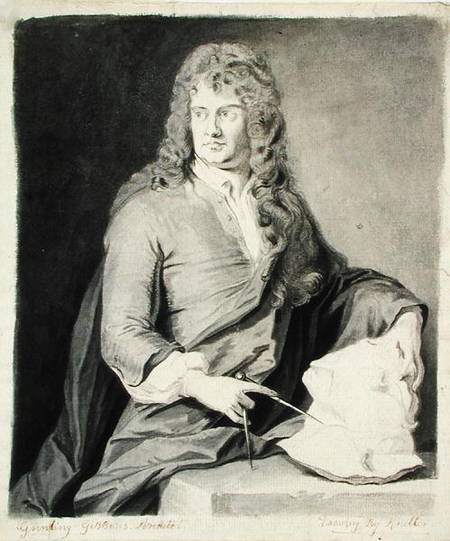 Portrait of Grinling Gibbons (1648-1721) de Sir Godfrey Kneller
