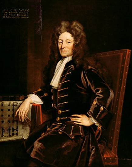 Portrait of Sir Christopher Wren (1632-1723) 1711 de Sir Godfrey Kneller