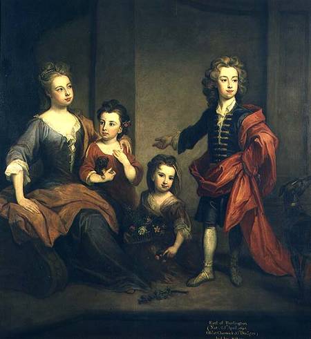 Richard Boyle, 3rd Earl of Burlington, as a boy, with his sisters Elizabeth, Juliana and Jane de Sir Godfrey Kneller