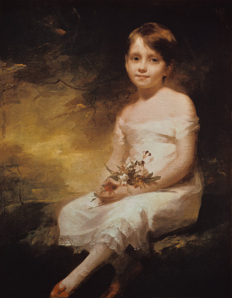 Little Girl with Flowers or Innocence, Portrait of Nancy Graham de Sir Henry Raeburn