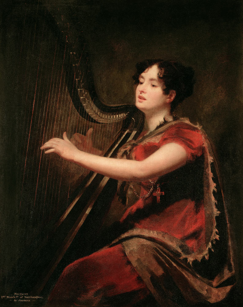 The Marchioness of Northampton, Playing a Harp, c.1820 de Sir Henry Raeburn