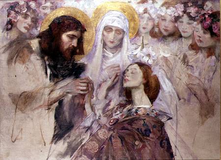 Christ Blessing a Young Woman de Sir James Jebusa Shannon