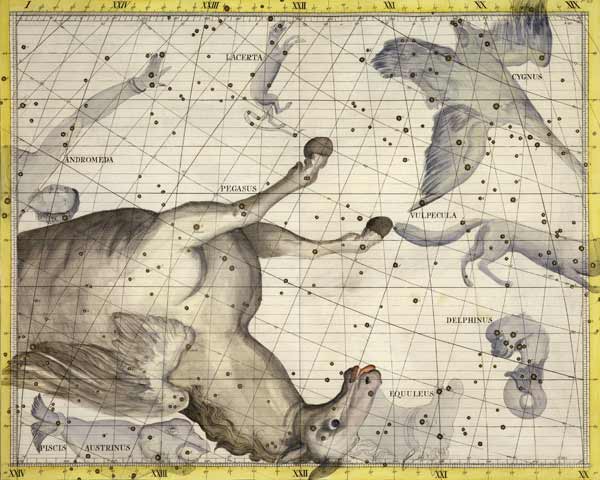Constellation of Pegasus, plate 25 from 'Atlas Coelestis', by John Flamsteed (1646-1710), published de Sir James Thornhill