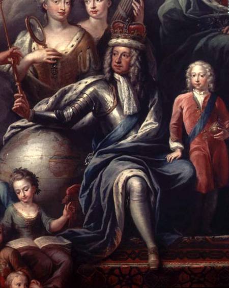 George I and his grandson, Prince Frederick, detail from the Painted Hall de Sir James Thornhill