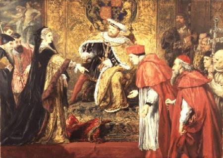 Catherine of Aragon and Henry VIII with Cardinals de Sir John Gilbert