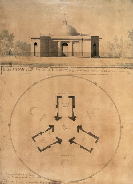 Elevation and Plan of a Dog House de Sir John Soane