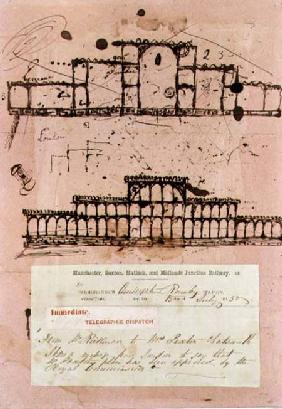 Great Exhibition, 1851: first sketch for the building
