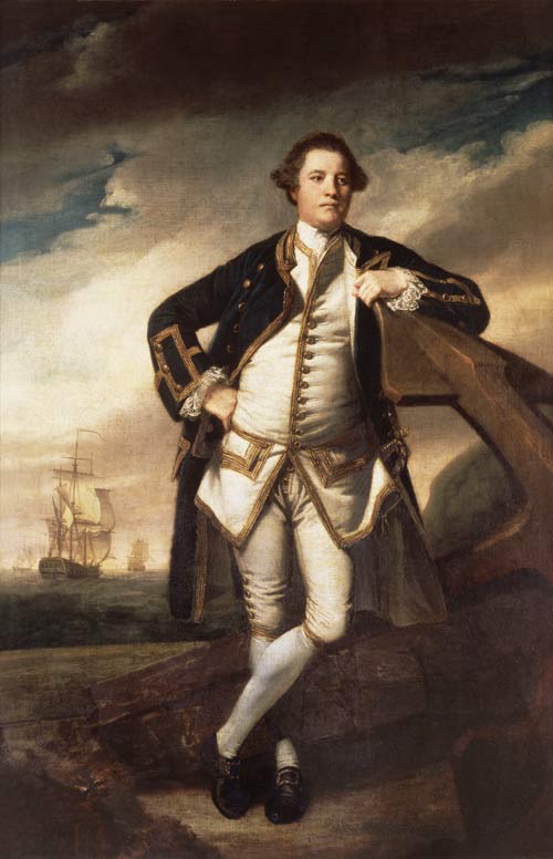 Capt. Philemon Pownall in naval uniform de Sir Joshua Reynolds