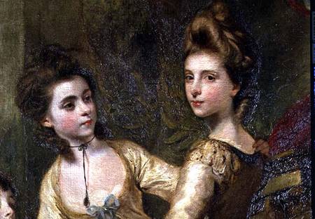 Two Elegant Young Girls, detail from the painting The Fourth Duke of Marlborough and his Family de Sir Joshua Reynolds