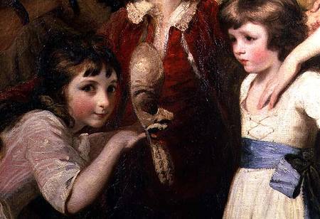 Two Girls, One Playing with a Mask, detail from the painting The Fourth Duke of Marlborough and his de Sir Joshua Reynolds