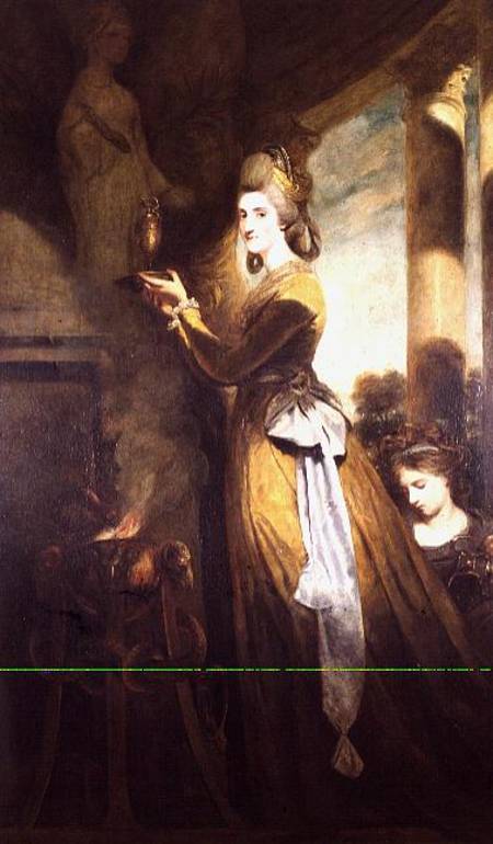Mrs. Peter Beckford, 1781-2 The wife of a Dorset Gentleman portrayed making a libation to the Greek de Sir Joshua Reynolds