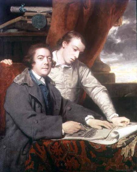 Portrait of James Paine (1717-89) architect, and his son James de Sir Joshua Reynolds