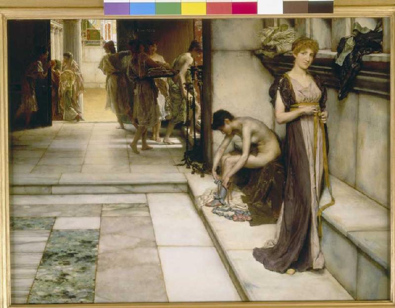 En el Apodyterium de las aguas termales en Roma de Sir Lawrence Alma-Tadema