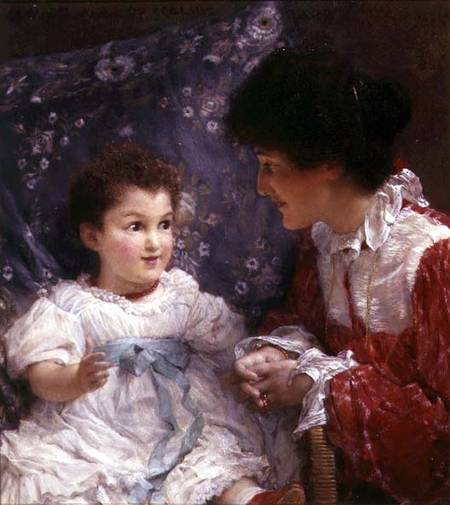 Portrait of Mrs George Lewis and her daughter Elizabeth de Sir Lawrence Alma-Tadema