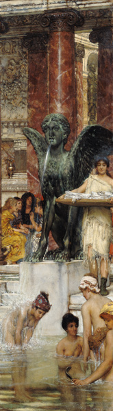 In the Roman Baths, or Roman Women In The Bath de Sir Lawrence Alma-Tadema