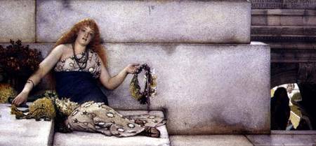 Spring Flowers: Garland Seller on the Steps of the Temple de Sir Lawrence Alma-Tadema