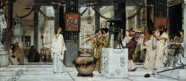 The Vintage Festival in Ancient Rome de Sir Lawrence Alma-Tadema