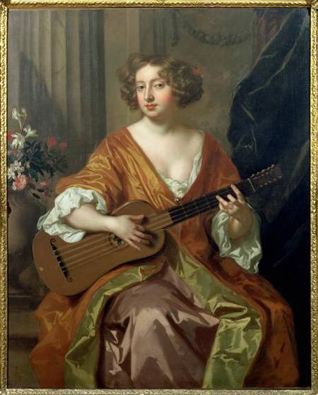 Portrait of Mrs Moll Davies, mistress of Charles II flowers painted by Jean Baptiste Monnoyer (1636- de Sir Peter Lely