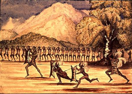 War Dance, illustration from 'The Albert N'yanza Great Basin of the Nile' by Sir Samuel Baker de Sir Samuel Baker