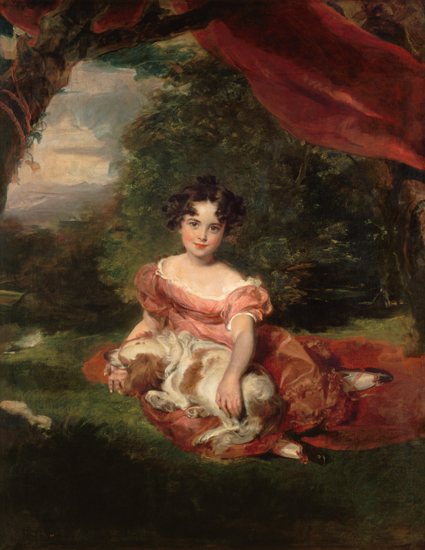 Portrait the Julia Beatrice Peel with a Spaniel de Sir Thomas Lawrence