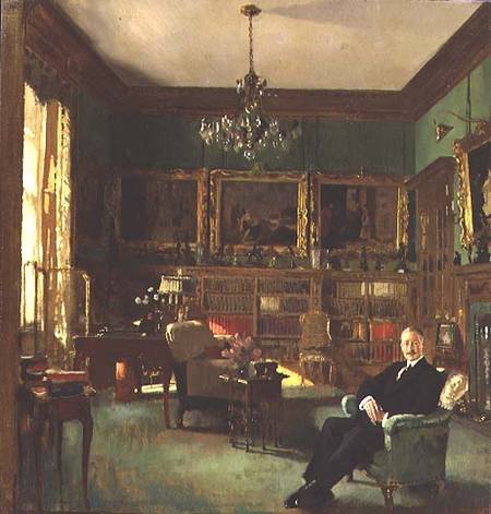 Otto Beit in his study at Belgrave Square de Sir William Orpen