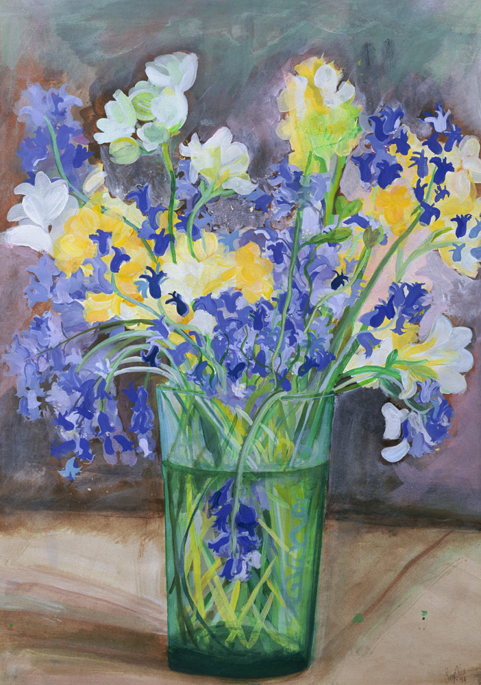 Bluebells and Yellow Flowers, 1994 (acrylic)  de Sophia  Elliot