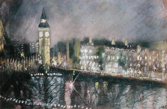 Big Ben, from the South Bank, 1995 (pastel on paper)  de Sophia  Elliot