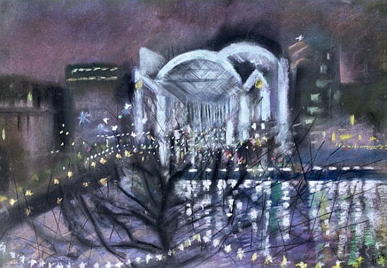 Embankment Station, from the South Bank, 1995 (pastel on paper)  de Sophia  Elliot