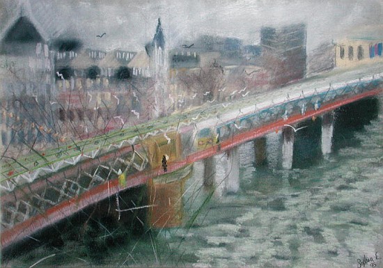 Hungerford Bridge, from the South Bank, 1995 (pastel on paper)  de Sophia  Elliot