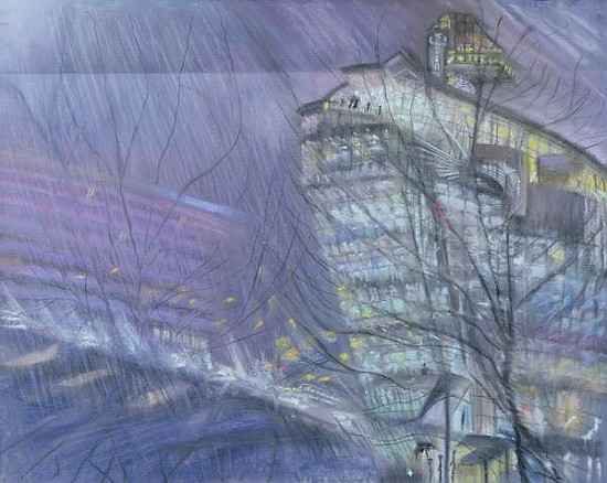 The Ark, Novotel Hotel, Hammersmith Flyover, 1999 (pastel on paper)  de Sophia  Elliot