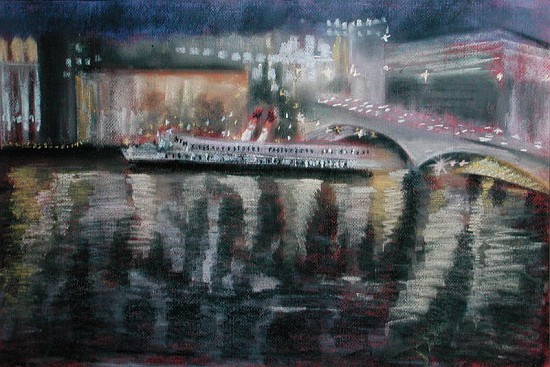 Waterloo Bridge, from the South Bank, 1995 (pastel on paper)  de Sophia  Elliot